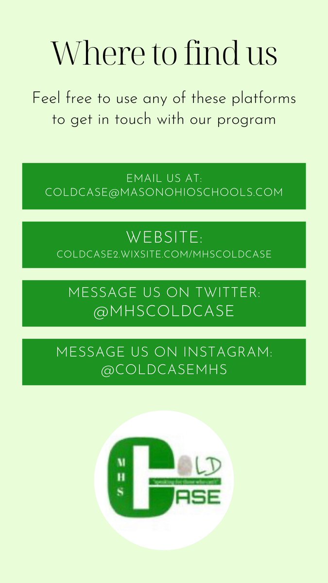 MHSColdCase's tweet image. Feel free to contact us!