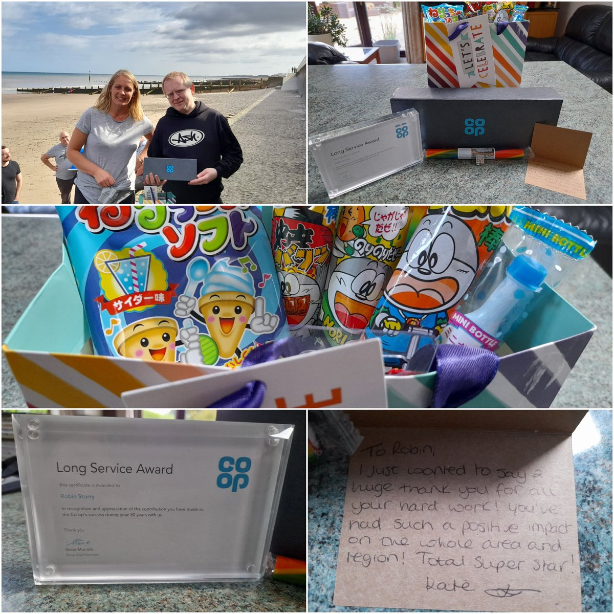 robinstorry72's tweet photo. So tomorrow I celebrate 30 years service with @coopuk ..thanks @kate_colclough for my Japanese Snacks/Treats . @coopukcolleague #ItsWhatWeDo @mazieblake12345 https://t.co/1UIK3R4VO1