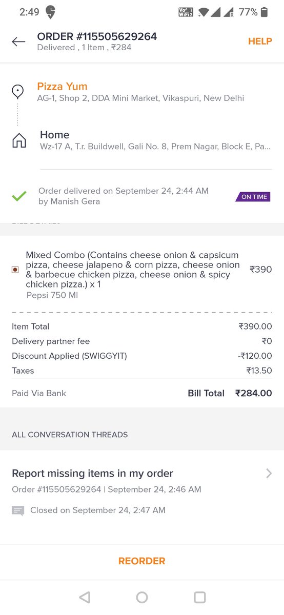 amanv7eo's tweet photo. @SwiggyCares What's wrong with you @swiggy_in from last 2 month my issue isn't getting resolved for over 20+ order.

Even right now coke is missing from my order. 😡

#shittyservice https://t.co/xAi5rnuNrq