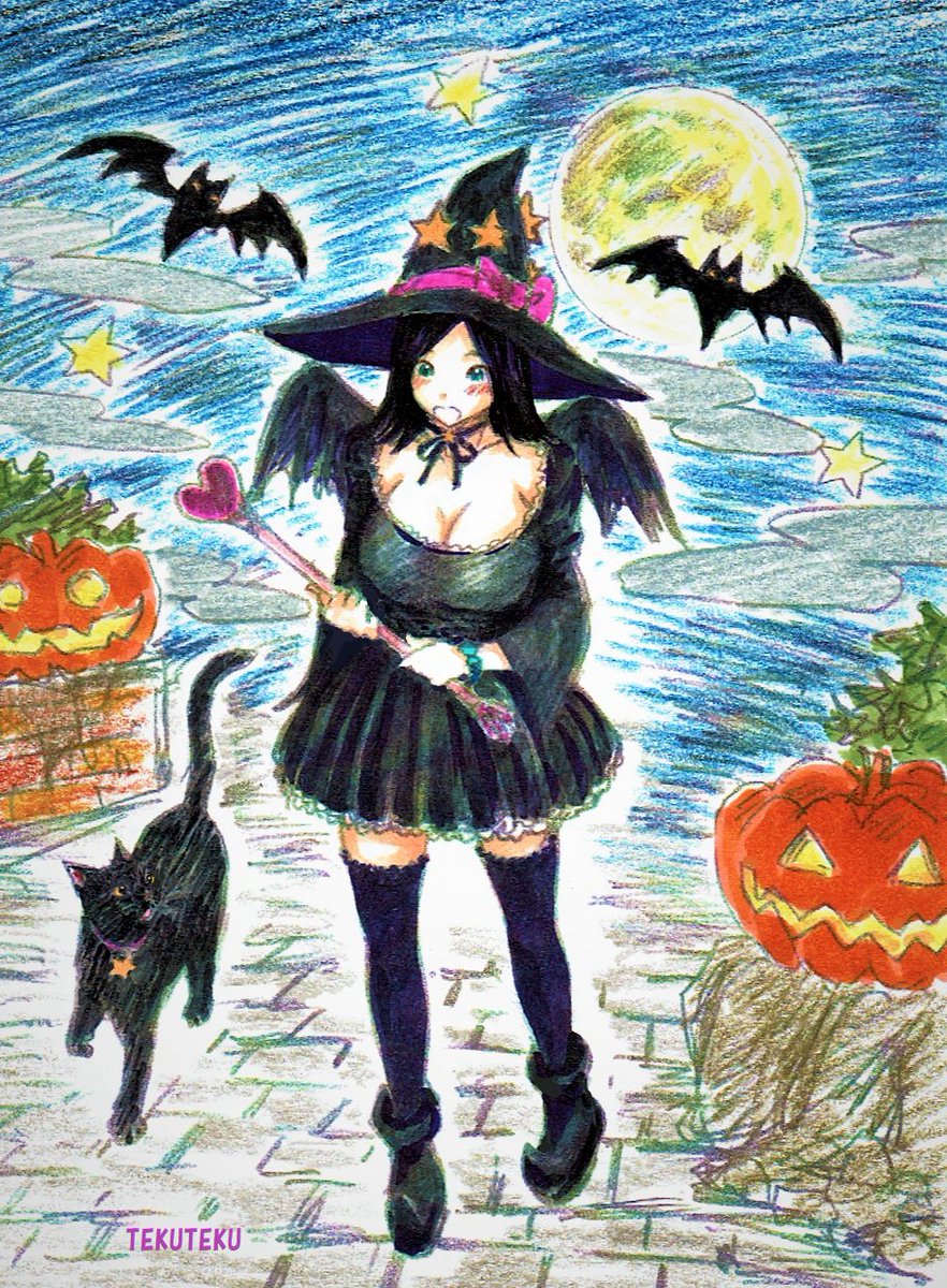 #このタグを見た人はラフ画とその完成絵を見せる 
 #illustration 
 #ハロウィンイラスト 🎃 