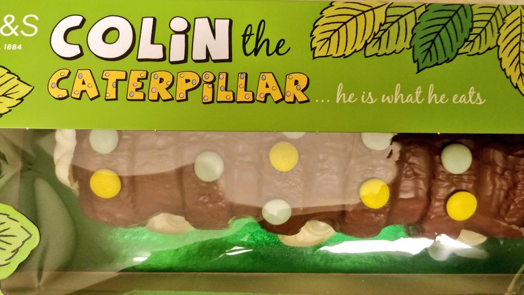 TheRickMaddox's tweet photo. @marksandspencer Colin the Caterpillar is what he eats. Does this mean he is a cannibal who eats other caterpillars? https://t.co/i2vphbsG4s