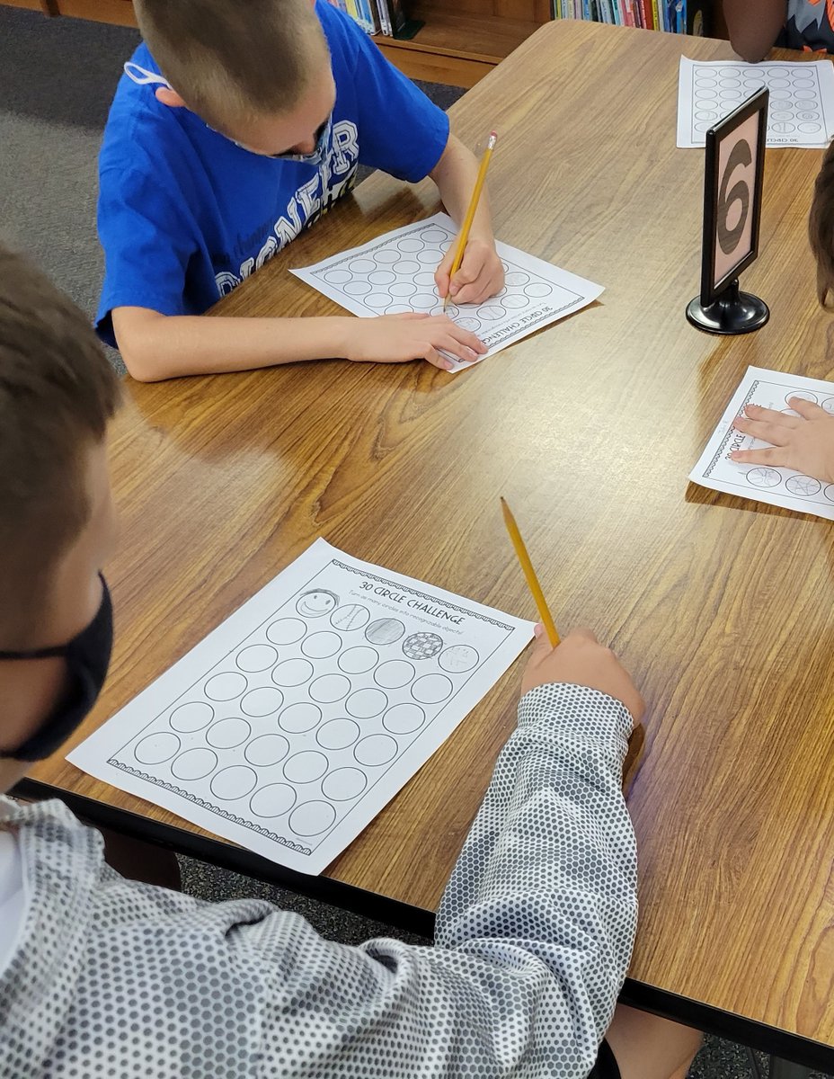 tce_library's tweet image. Finishing up from last week&apos;s with International Dot Day activities! 2nd- 5th Graders were given a 30 Circle Challenge. @fz_libraries  @FableLearn @DotClubConnect @peterhreynolds @carlyandadam