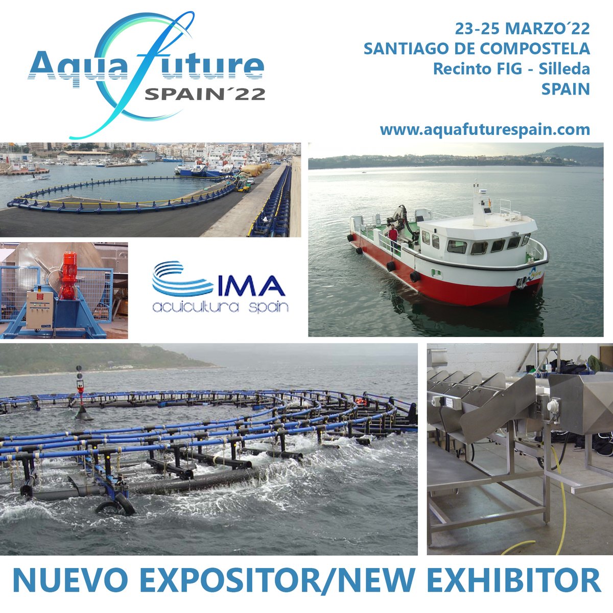 Nuevo expositor en aquafuturespain.com, desde A Coruña - España, IMA- ACUICULTURA, empresa que ofrece un servicio integral para el desarrollo de una granja marina en mar abierto. Nuestro mayor valor es nuestro personal cualificado con más de 30 años de experiencia.