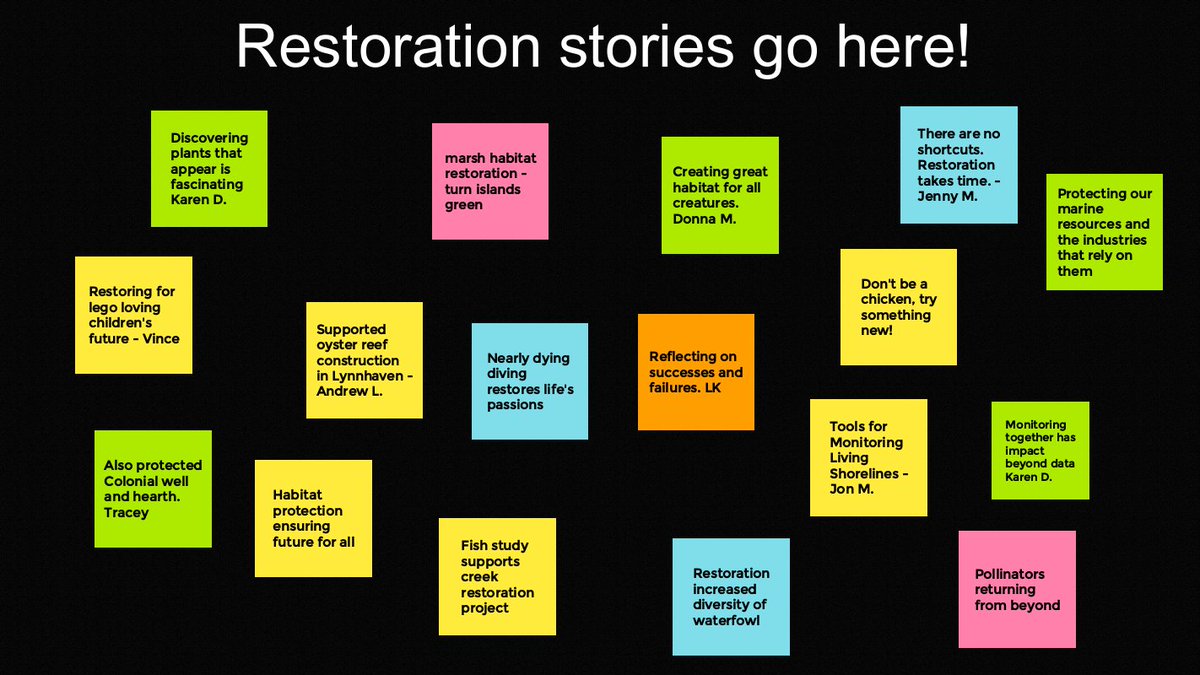 cbnerr's tweet photo. #EstuariesWeek wouldn't be complete without a few stories from the field! TY to those passionate professionals who joined our Middle Peninsula Restoration Workshop this week - and shared out their 6-word shoreline stories! #restoreyourcoast #narrativescience #shorelinestories https://t.co/CCyNeUe757