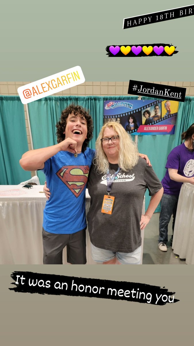 SHebug19's tweet photo. @ravenscomicx @jordanelsass1 @AlexGarfin Happy 18th Birthday @AlexGarfin You are an amazing young man! 
💜💛💜💛💜💛 https://t.co/oLbPy7PFGa