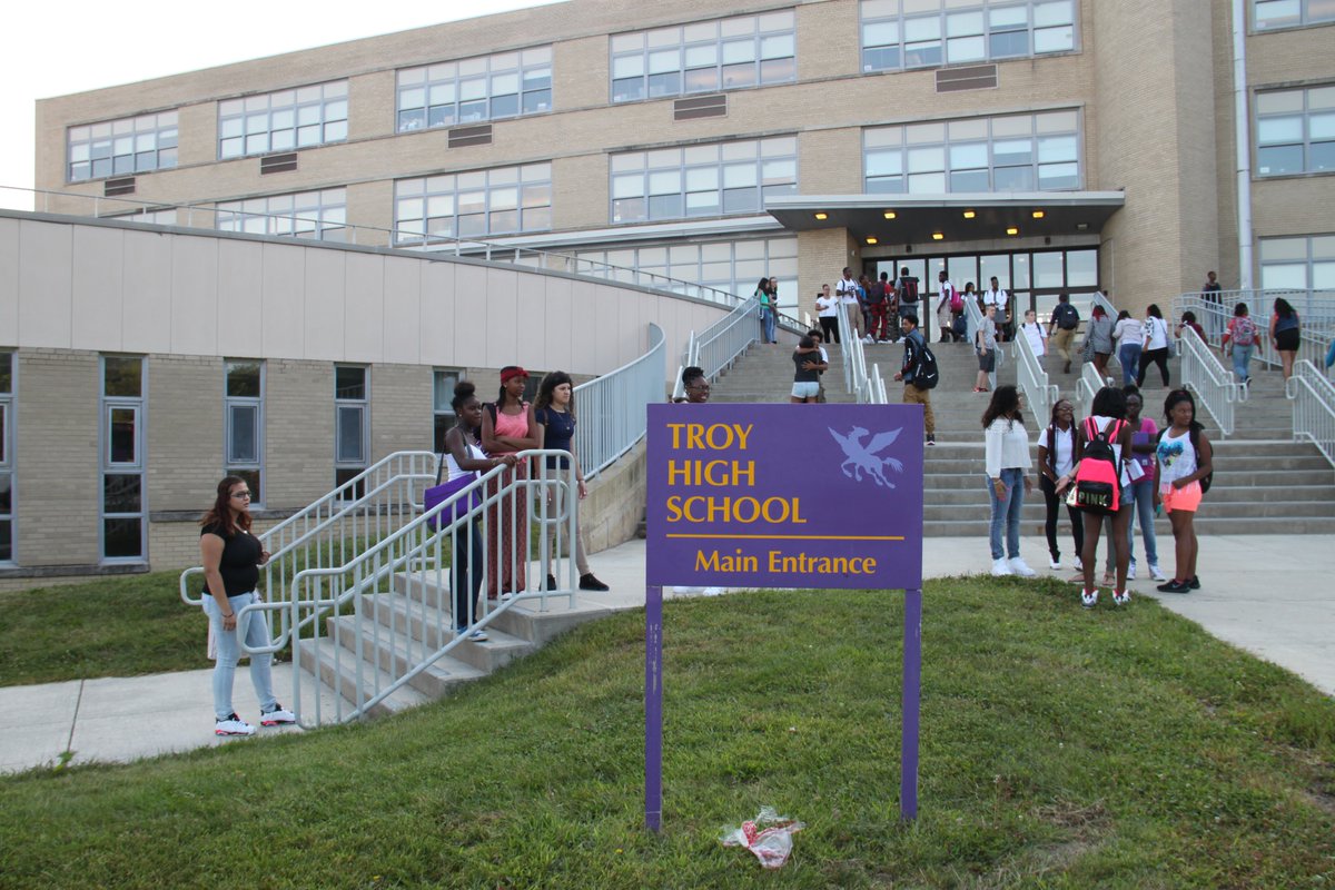 TCSD's tweet photo. Open House for Troy High School is tonight, Thursday, September 23, 6 - 9 p.m. Parents may attend in-person or they may attend virtually via WebEx. All information including the schedule and links can be found on our website at: https://t.co/1D5UpRx2nu #TroyNY #TroyCSD https://t.co/TKMLTnNgvQ