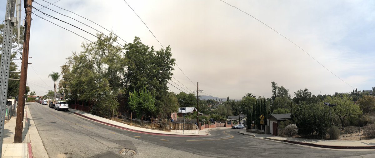 The smoke from wildfires in Northern &amp; Central California has just arrived in Los Angeles; It’s closing in like a wall over the San Gabriel Mountains. The LA Fire Department has asked Angelinos to NOT a call 911.
<a href="/ABC7/">ABC7 Eyewitness News</a>