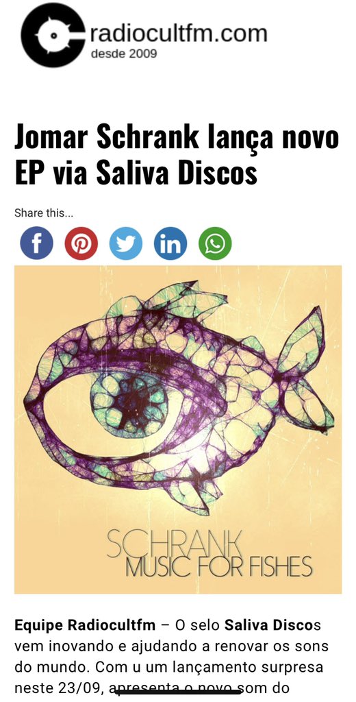jomarschrank's tweet photo. #RadioCult
#MusicForFishes
#SalivaDiscos 
@RadioCULTfm https://t.co/5whqlVQpox