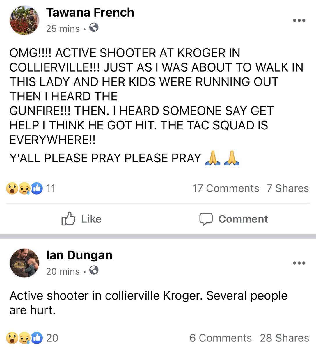 TheTNHoller's tweet photo. RIGHT NOW: reports of an active shooter situation in COLLIERVILLE… https://t.co/fYP4zUi3xu