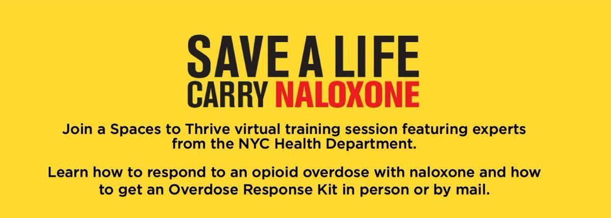 MentalHealthNYC's tweet photo. In just one training, you can learn how to save a life in the case of an overdose.
Join us next week to learn how to respond to an opioid overdose with naloxone in a free virtual #SpacestoThrive training with @nychealthy experts.
Next training on 9/25:
https://t.co/QQORpdniWQ https://t.co/LaJFj9rDpR