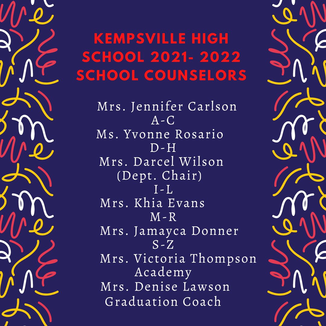 Introducing your Kempsville High School 2021-2022 School Counselors!