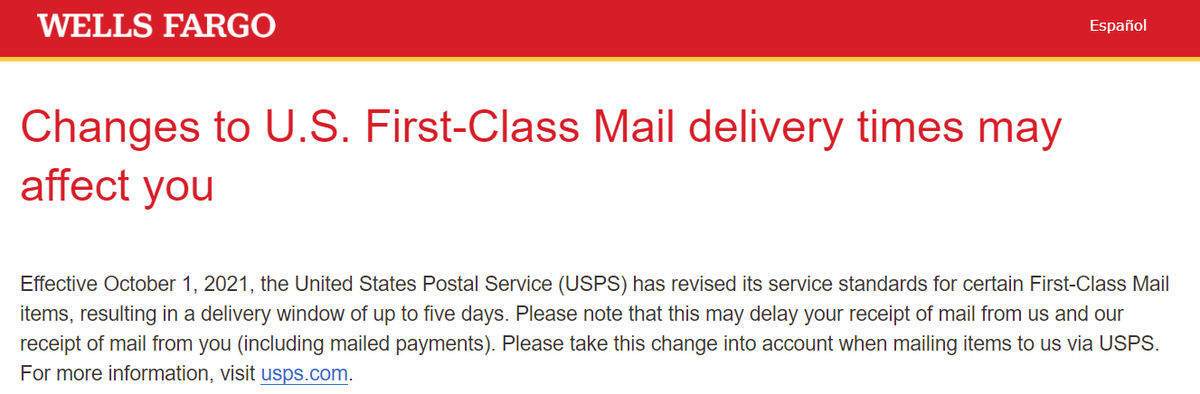 elebenty's tweet photo. @CREWcrew When even your bank brings up post office delays...
it's past time to #DeleteDeJoy https://t.co/ilvuXHLua1