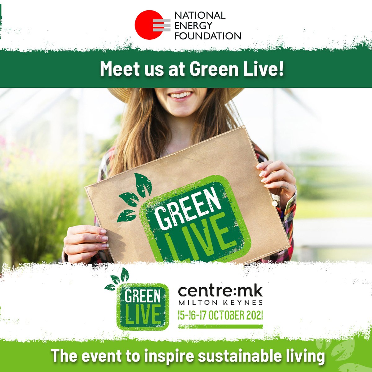 TheNEF's tweet image. Join us at Green Live this October in @centremk!
Milton Keynes, 15th - 17th October 2021 ♻️

You can book a FREE ticket on Green Live website - GreenLive.co.uk
