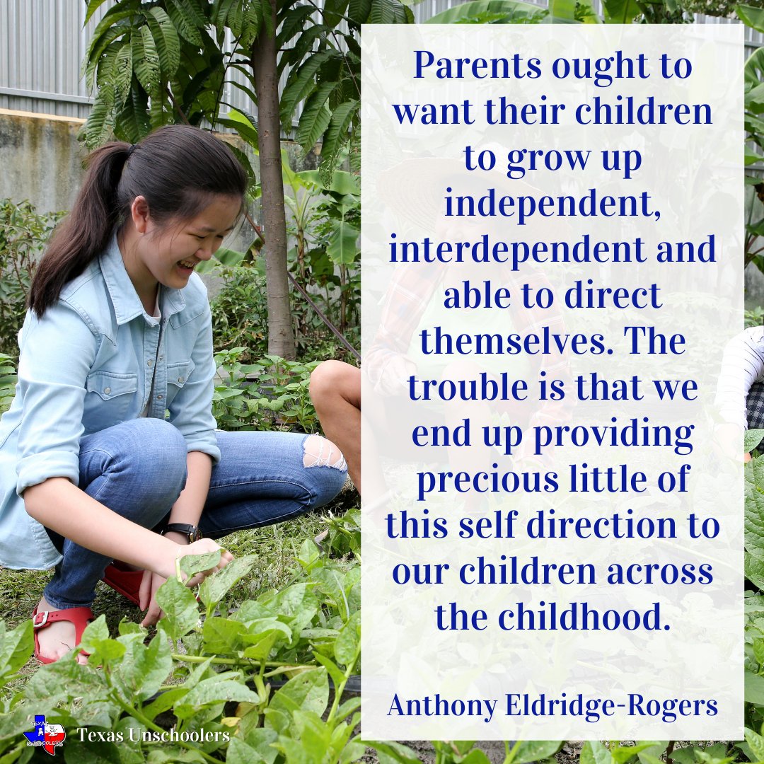 Parents ought to want their children to grow up independent, interdependent and able to direct themselves. The trouble is that we end up providing precious little of this self direction to our children across the childhood. <a href="/eldridgerogers/">Anthony Eldridge-Rogers FRSA</a> 

jumpfallfly.com/self-directed-…