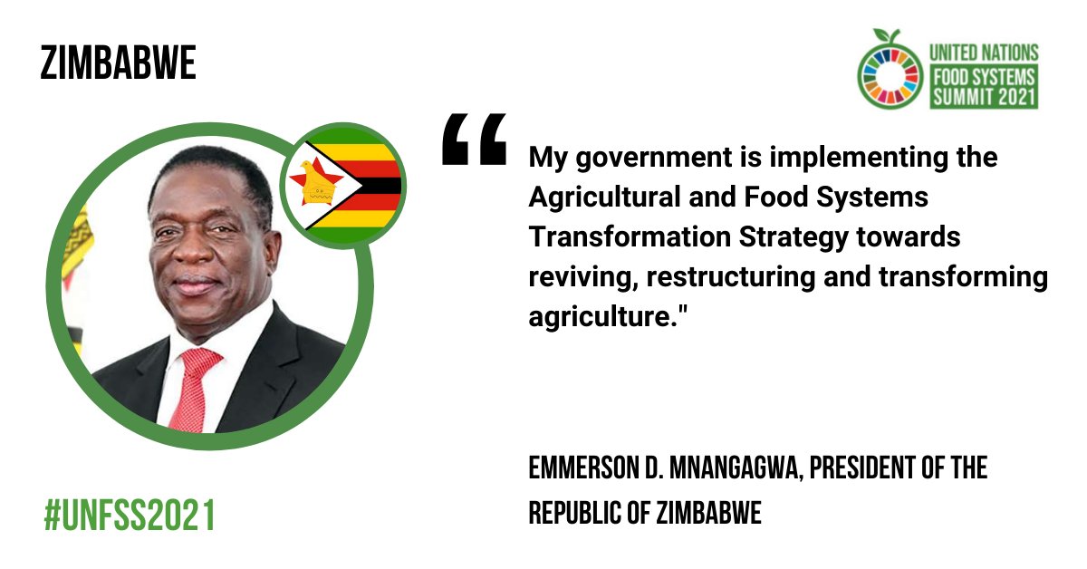 My government is implementing the Agricultural and Food Systems Transformation Strategy towards reviving, restructuring and transforming agriculture.