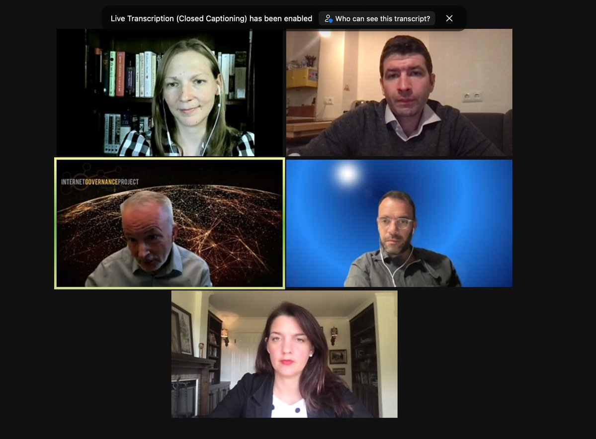 TPRCtweets's tweet image. #TPRC2021 PANEL: Global cyber governance issues in a multi-polar world. Thanks @miltonmueller @kkomaitis, @gap_the_mind, @JackieGSchneid and @BrookingsInst&apos;s Alex Engler ... So much to talk about!