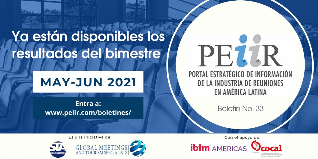 PEiiR_Latam's tweet photo. ¿Quieres conocer el desempeño de la Industria de Reuniones en México y Latinoamérica? Consulta el último reporte que presenta el #PEiiR https://t.co/OjilXHMoZS https://t.co/Vj948YdBys