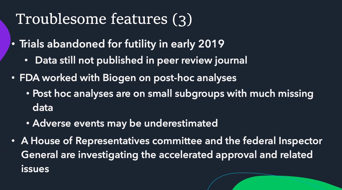 Eric Widera, MD (@ewidera) on Twitter photo And more troublesome features of Aducanumab by <a href="/RFRedberg/">Rita Redberg</a>
3) Biogen and FDA worked together on post-hoc analysis to explain why one of the studies showed small benefit and another didnt.
And importantly, 3 years later and FDA approval, still no published Phase III study!
3/3 And more troublesome features of Aducanumab by <a href="/RFRedberg/">Rita Redberg</a>
3) Biogen and FDA worked together on post-hoc analysis to explain why one of the studies showed small benefit and another didnt.
And importantly, 3 years later and FDA approval, still no published Phase III study!
3/3