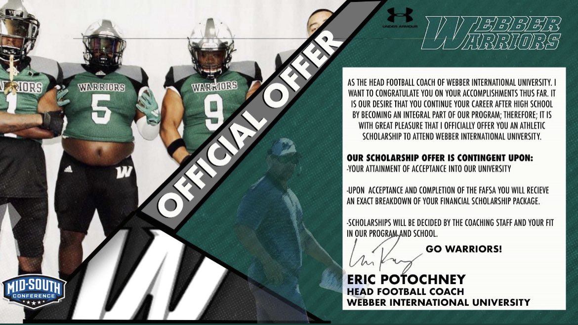 ZacharyAkicker's tweet image. Blessed to receive my first offer from Webber University! #AGTG @Coach_Gonzo_ @larryblustein @4thDownU @ESTMIAMILVPITT @NKR_Camps @coachripshwtime @Coach_Oscar13