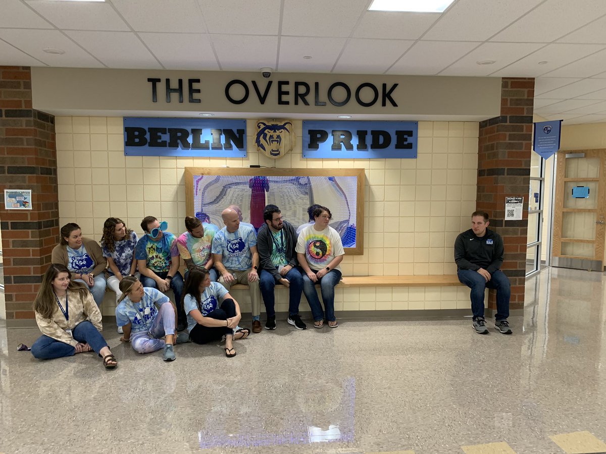 sarahnethero's tweet photo. 10/11 participation in Tie Dye Thursday for the science department. @MrFanninOBHS can’t wait to see your double blue tomorrow 😉 #notforlackoftrying #spiritweek #obhsscience https://t.co/QSBGsr6oPQ