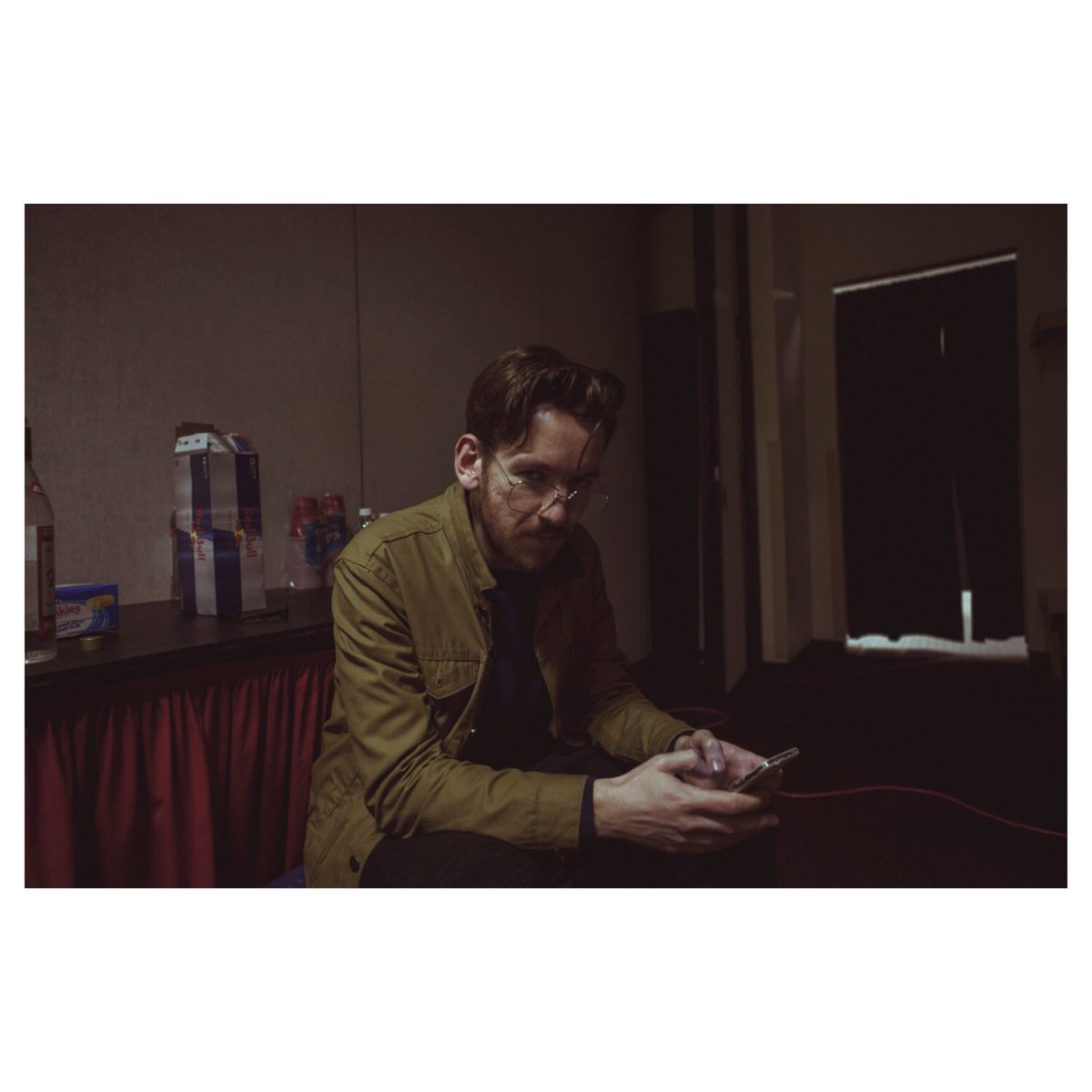 Edwin of <a href="/foals/">FOALS</a> being the legend he is. Always fun to hang with and photograph (and annoy on tour). Excited for your next chapter Colonel!