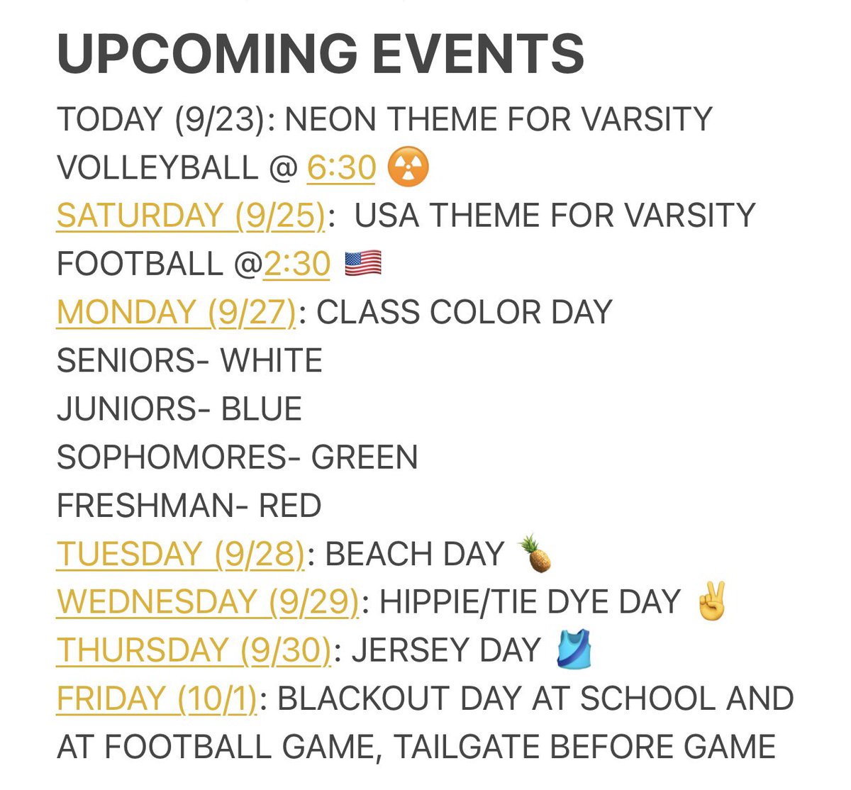 SLEStudentSec's tweet photo. SHOW SOME SCHOOL SPIRIT AND PARTICIPATE AS MUCH AS YOU CAN✅ LETS MAKE THE DAYS HEADING UP TO THE DANCE GREAT 🤝 https://t.co/C7E0puz2D3