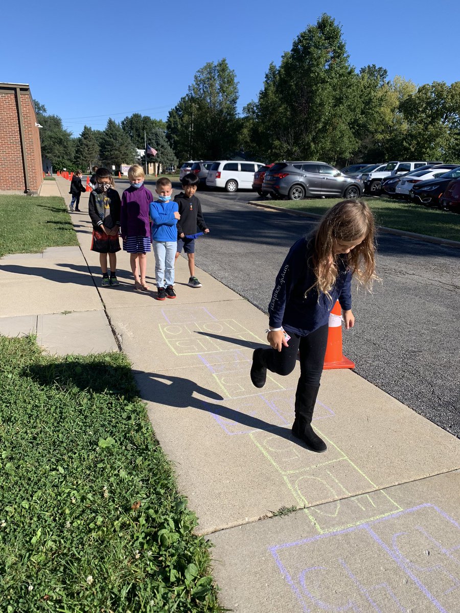 Burris2nd's tweet photo. Skip counting hopscotch today! Thanks @LButtry1 for setting this up! https://t.co/hL8goyImG1