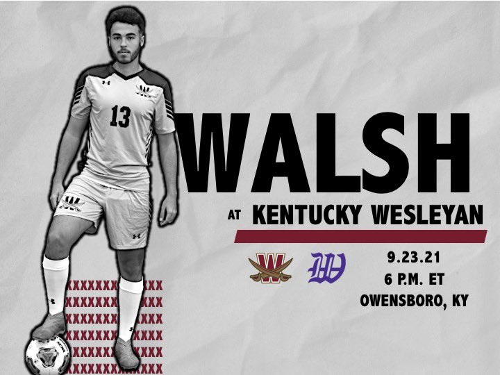 WalshCavaliers's tweet photo. MSOC: Walsh travels down south to Owensboro, KY to take on the panthers from Kentucky Wesleyan! Game is set for 6 p.m. ET #SwordsUp https://t.co/LVhtseHCyV