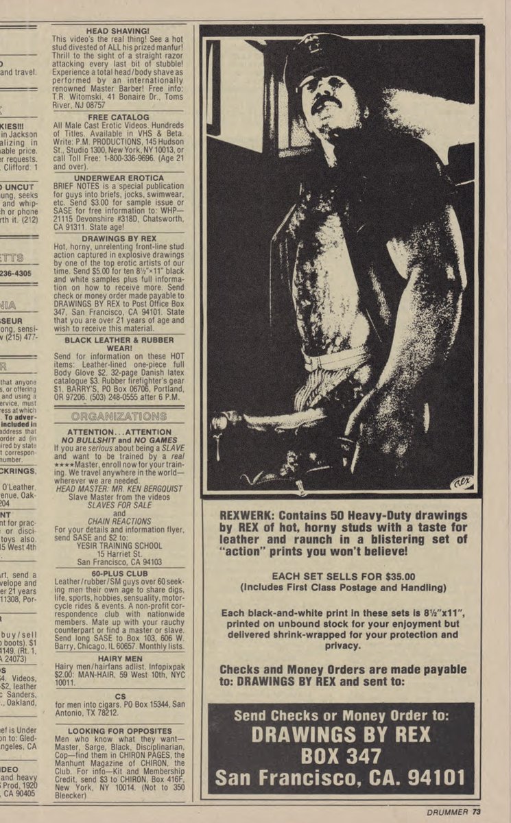 heretikradikal's tweet photo. (eros is a verb)

*img #RexWerk, in 1985 #DrummerMag No 90
#theprurientad https://t.co/eGrmhWbnXp