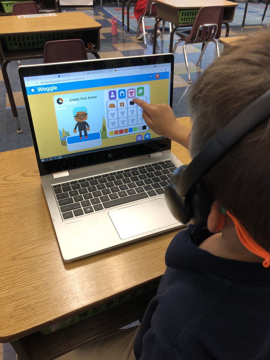 Kindergarten put in some time on <a href="/HMHCo/">HMH Education</a> Waggle today during math. We love how you can choose your character! 💻 <a href="/CCPSk5math/">CCPS Elementary Math</a>  #techtime
