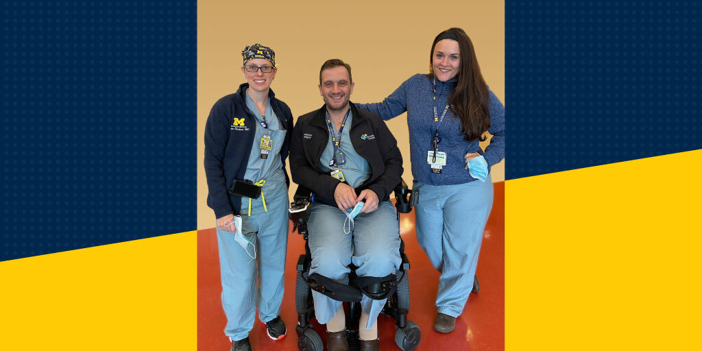 Michigan Surgery (@umichsurgery) on Twitter photo "When I first was in the hospital, I wondered if I could even go to medical school. Who ever heard of a doctor who uses a wheelchair?"
<a href="/McCullohMD/">Chris McCulloh, MD ♿️😷 (he/him)</a> discussed the encouragement that put his surgical career back on track after an accident put it in doubt:
medicine.umich.edu/dept/surgery/n… "When I first was in the hospital, I wondered if I could even go to medical school. Who ever heard of a doctor who uses a wheelchair?"
<a href="/McCullohMD/">Chris McCulloh, MD ♿️😷 (he/him)</a> discussed the encouragement that put his surgical career back on track after an accident put it in doubt:
medicine.umich.edu/dept/surgery/n…