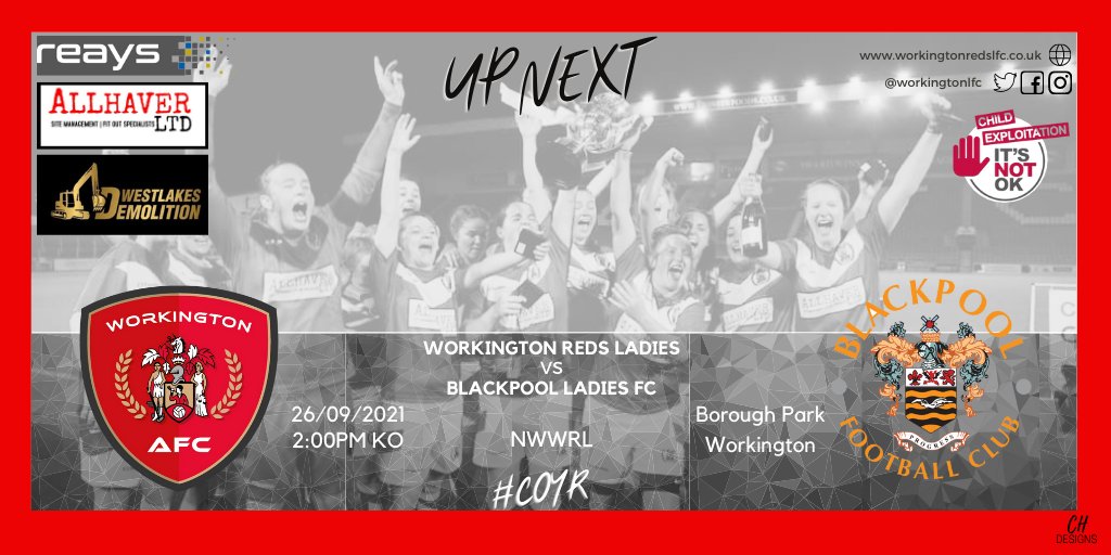 TownWomenFC's tweet photo. 𝗨𝗣 𝗡𝗘𝗫𝗧....

Be great to see everyone back down to BP for this exciting encounter, details as follows:

📆 Sunday 26th September
🆚 @BFC1887Ladies 
🏟 Borough Park 
🕑 2pm KO
🤝 Match Sponsor - Westlakes Demolition ⚒ 
https://t.co/67DexikK5c

#COYR 🔴🔴 https://t.co/fQE7C4Hxmk