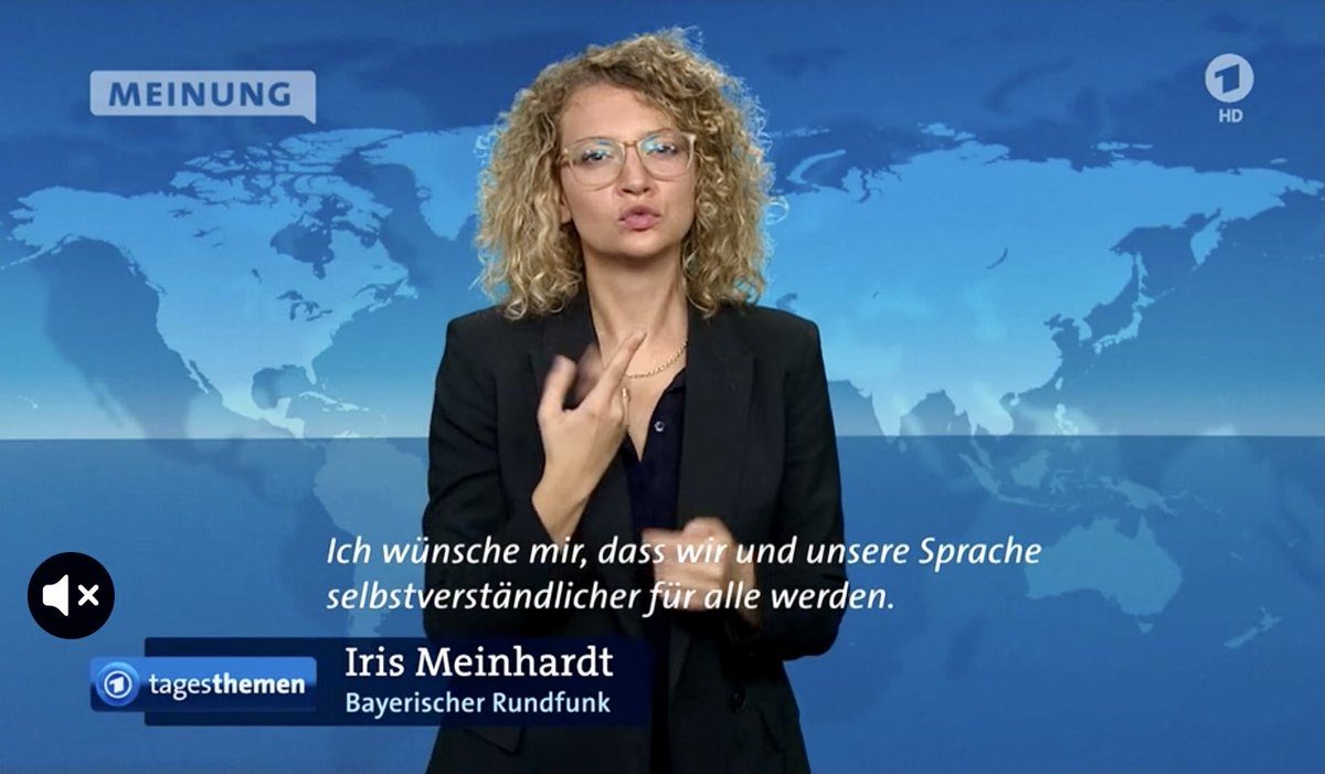 Drückt Euch mehr mit den Händen aus❗️ - der ⁦<a href="/tagesthemen/">tagesthemen</a>⁩ Kommentar meiner <a href="/BR24/">BR24</a> Kollegin Iris Meinhardt - am Tag der Gebärdensprachen