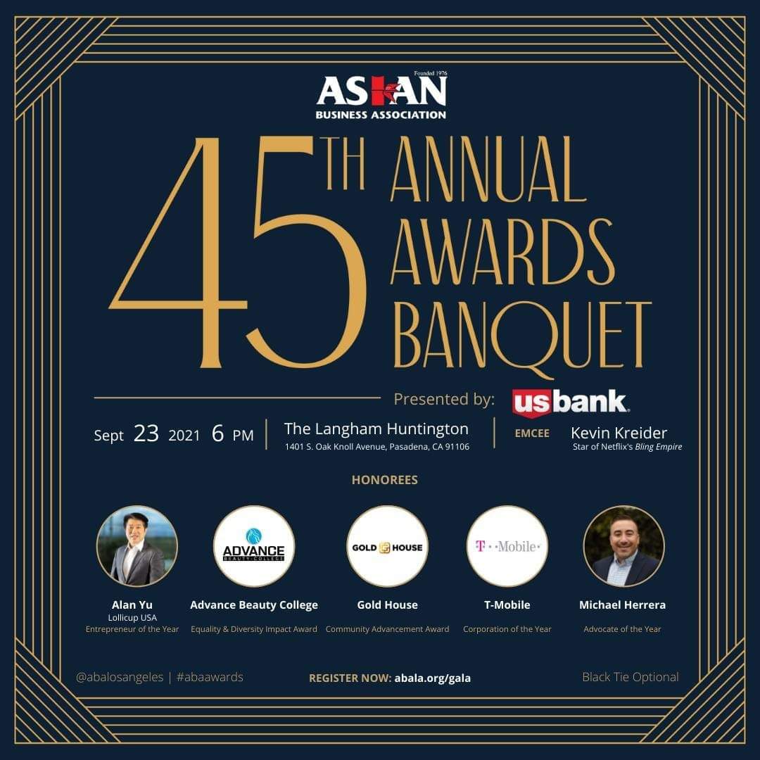 ABALosAngeles's tweet photo. ABA understands in the time of the pandemic, meeting up isn't always easy or an option. In order to have as many people enjoy the event as possible, ABA will be livestreaming the entire Banquet. Live stream will begin at 6 PM. 

Facebook Page: https://t.co/4TJr9svO7a https://t.co/svzdD0qbvs