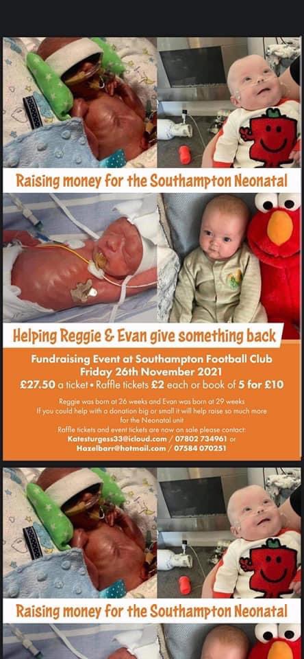 katesturgess10's tweet photo. Would love as many re tweets as possible about our event @SouthamptonFC raising money for the neonatal unit that saved our boys reggie born at 26 weeks Evan 29 weeks, 16k raised so far @JamesBennewith @MarkWright_ @RealJamesArgent @gemmacollins234 @RealRazor https://t.co/Dp3v6XxB2v