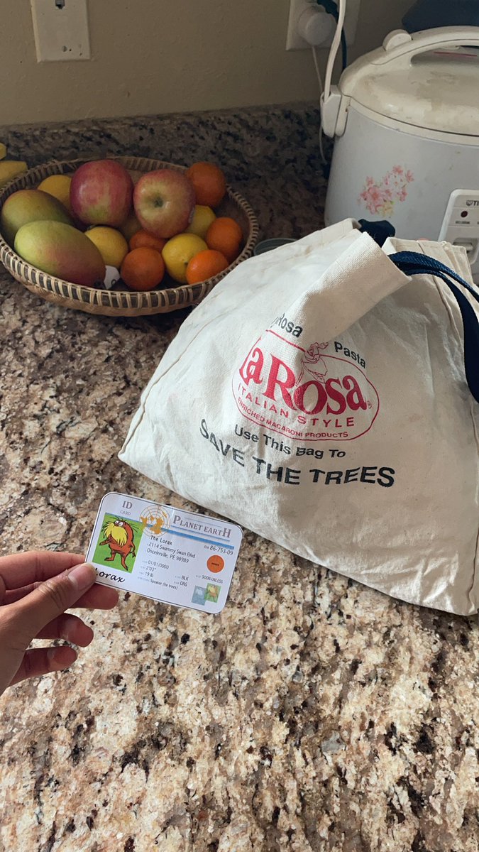 #apesintro my reusable canvas tote lunch bag I use instead of a plastic one, everyday. Reusable bags help reusable plastic waste in our environment. <a href="/franklinlorax/">APES Project Lorax</a>