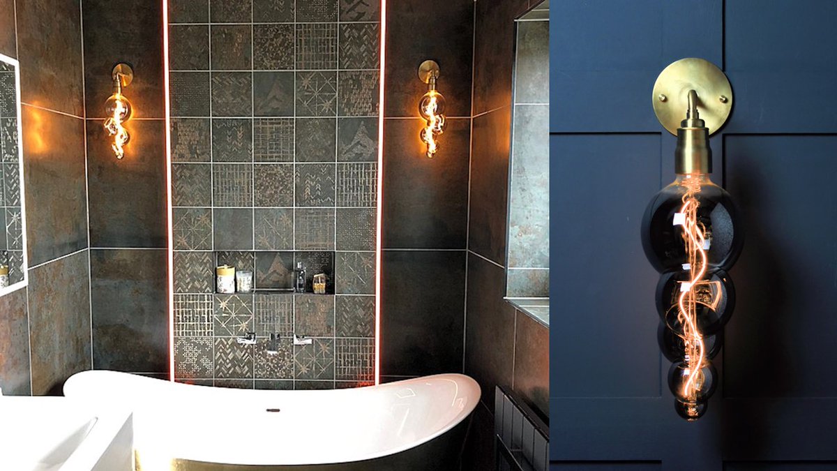 We had to share this beautiful photo sent in by one of our customers…We love the way they have used patterned tiles and our IP44-rated Calex Alicante wall lights to make this compact bathroom feel larger.
#bathroomlighting #IP44rated #walllights #KBB #TheLightYard