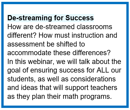 DP_math's tweet photo. 📢 NEW Supports for Gr 9 De-streamed Math: @OAMEcounts & @afemo_on_ca have added 2 webinars that r open 4 registration: "De-streaming for Success" (Sep 22 & 23) & "Shaping the Learning Environment" (Sep 29 & 30)
Register here https://t.co/TdfSB3edBd
#OntarioMathSupport #dpmath https://t.co/cyxpJalKaE