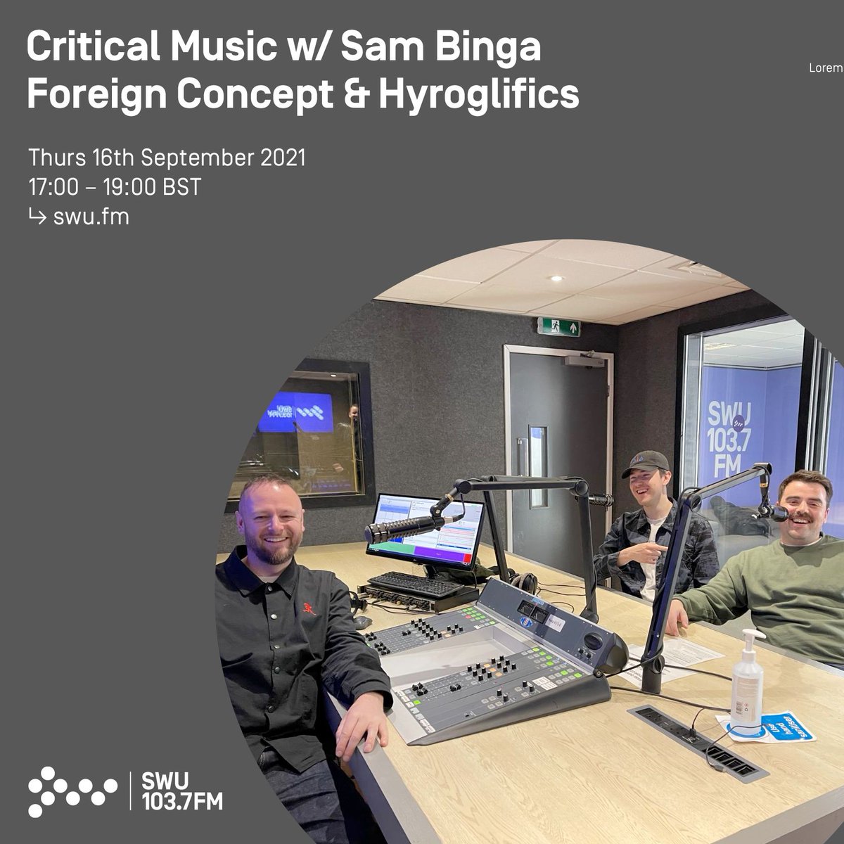 CriticalMusic's tweet image. We are live now on @SWUFM 📻

Its the #CriticalMusic drive time show with @SamBingaMusic x #ForeignConcept &amp;amp; @Hyroglifics 

On the airwaves until 7pm &amp;gt;&amp;gt; swu.fm