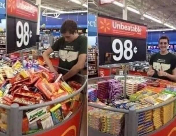 hvgoenka's tweet photo. Boy with Asperger’s Syndrome put all the messy products neatly. His mother wrote- ‘Companies should hire autistic people. They will have employees who won’t stop until the task is completed.’
Disability sometimes means ability! 
Time to create a better and more inclusive world. https://t.co/3bSKb5q2wm