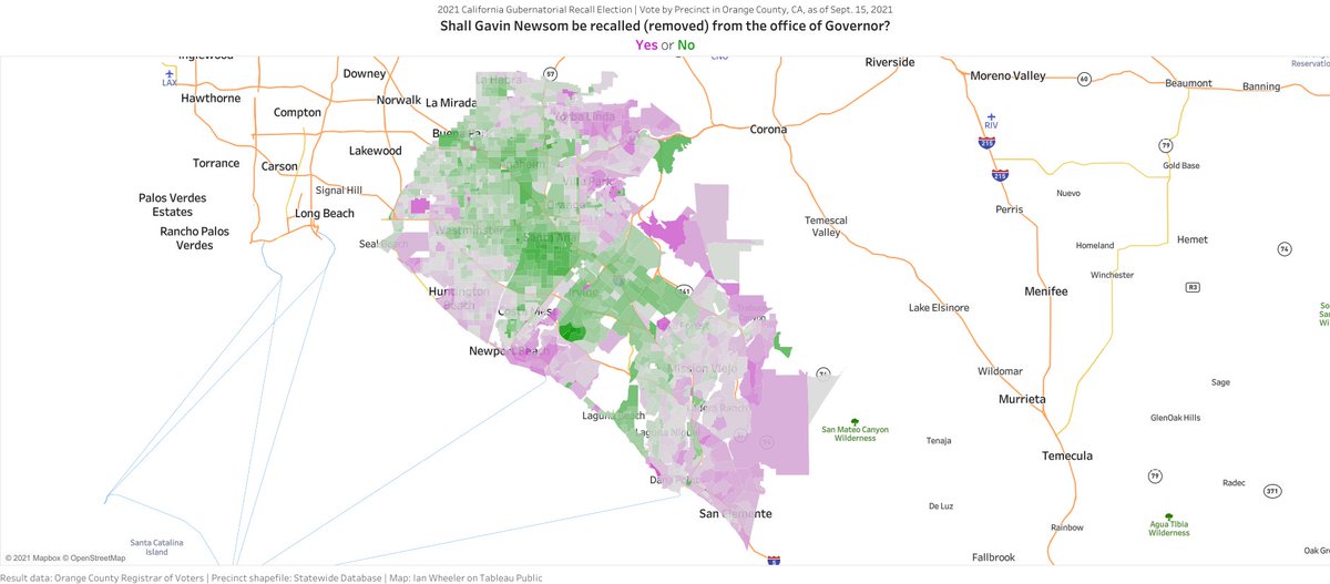 We already know the results of the California recall, but here's a detailed look at how the Yes/No vote is shaping up in Orange County (in jarring non-red/blue technicolor!)

Interactive: public.tableau.com/app/profile/ia…