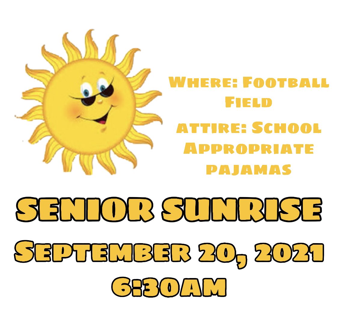 MilbyCo2022's tweet photo. GET READY TO SHOW OUT SENIORS!! THE SUNRISE WILL BE MONDAY DONT FORGET TO BRING BLANKETS AND CHAIRS #senioryear #buffspirit #co22 https://t.co/uujTmJPIak
