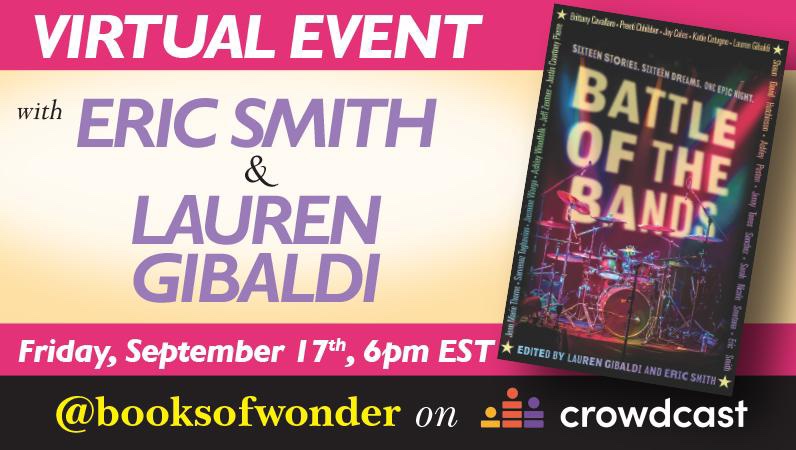 Tomorrow at 6 PM EST! Join me, @laurengibaldi ,
@ericsmithrocks , @ashposton and @SarahNSmetana as we discuss all things BATTLE OF THE BANDS with @BooksofWonder! Register here: crowdcast.io/e/battleoftheb…