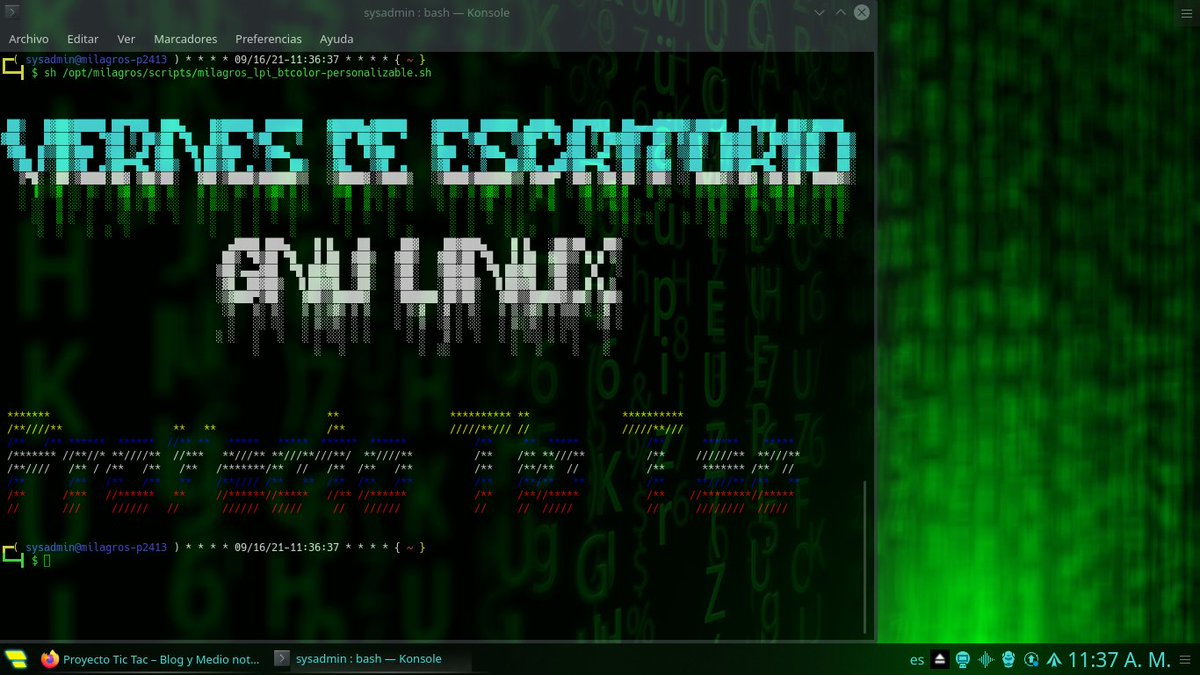 albertccs1976's tweet photo. Por aquí les dejo algunas capturas de adelanto de mi #ViernesDeEscritorio del #ProyectoTicTac que verán mañana. Como de costumbre usando mi actual #Respin #MilagrOS #GNU / #Linux en su futura versión 2.4 (3DE4) #Utopia usando #PLASMA #KDE5. ¡Muy pronto! -> https://t.co/8tNAYcDR2a https://t.co/QjeJ0ccjMP