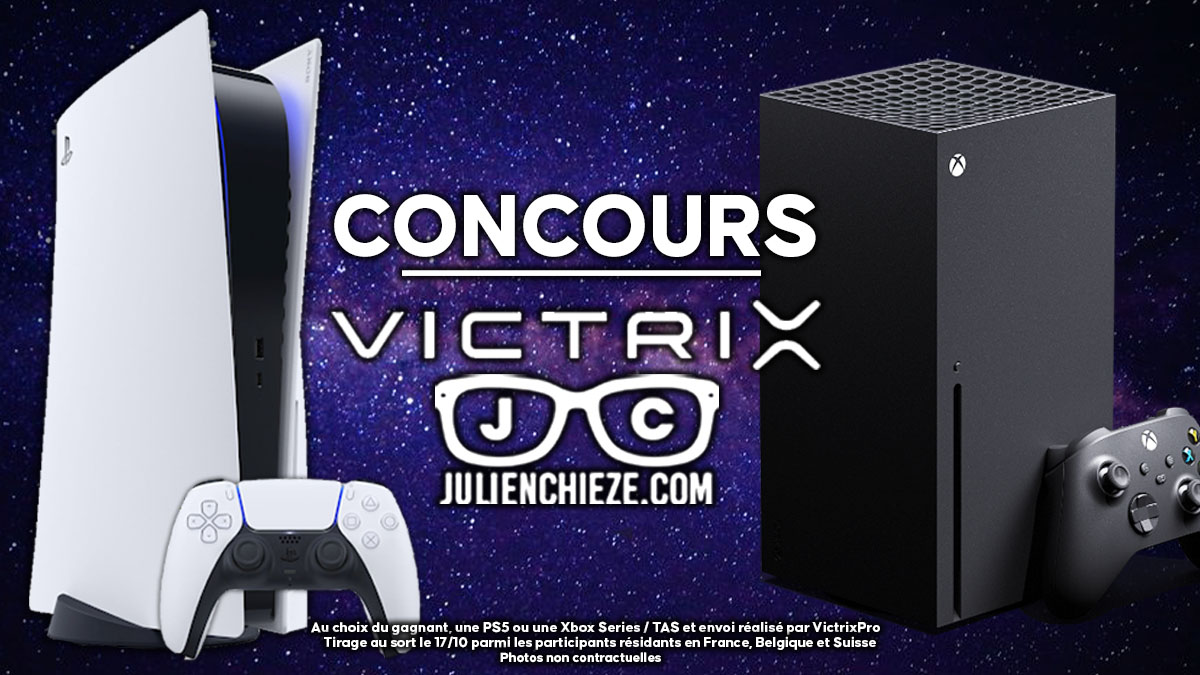 Julien Chièze (@julienchieze) on Twitter photo 🎁#CONCOURS🎁
Ça vous dirait de remporter une #PS5 ou une #XboxSeriesX 🔥
Pour participer :
✅RT + Suivre <a href="/JulienChieze/">Julien Chièze</a> et <a href="/VictrixPro/">Victrix by Turtle Beach</a>
✅Etre abonné à ma chaîne YouTube youtube.com/julienchieze
✅Pour multiplier vos chances, n'hésitez pas à taguer un ami 🥳
TAS 17/10 🚀 🎁#CONCOURS🎁
Ça vous dirait de remporter une #PS5 ou une #XboxSeriesX 🔥
Pour participer :
✅RT + Suivre <a href="/JulienChieze/">Julien Chièze</a> et <a href="/VictrixPro/">Victrix by Turtle Beach</a>
✅Etre abonné à ma chaîne YouTube youtube.com/julienchieze
✅Pour multiplier vos chances, n'hésitez pas à taguer un ami 🥳
TAS 17/10 🚀