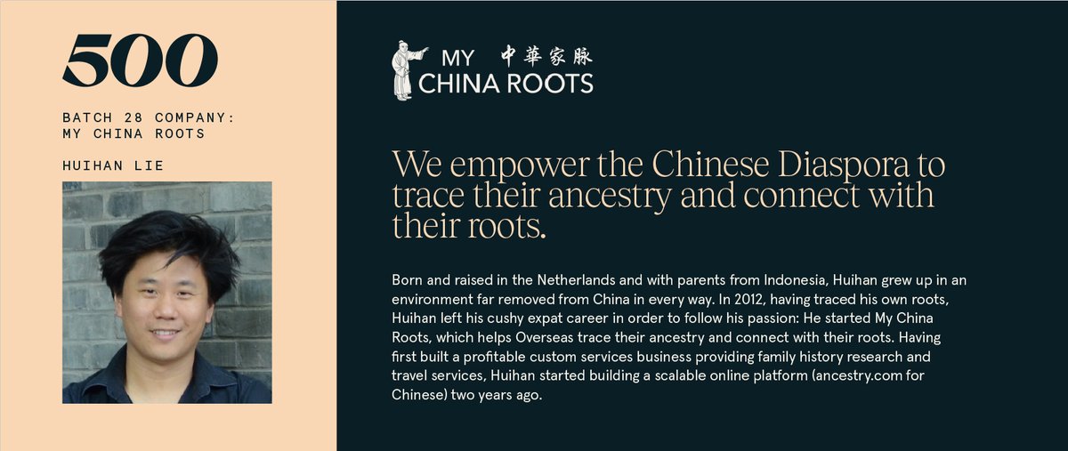 500GlobalVC's tweet image. @MyChinaRoots is presenting now at #500DigitalDemoDay! The startup empowers the Chinese Diaspora to trace their ancestry &amp;amp; connect with their roots. Check out their pitch &amp;amp; learn more. #b28demoday

Watch now: bit.ly/3zbqVxz

Learn more: bit.ly/3zgrnKS