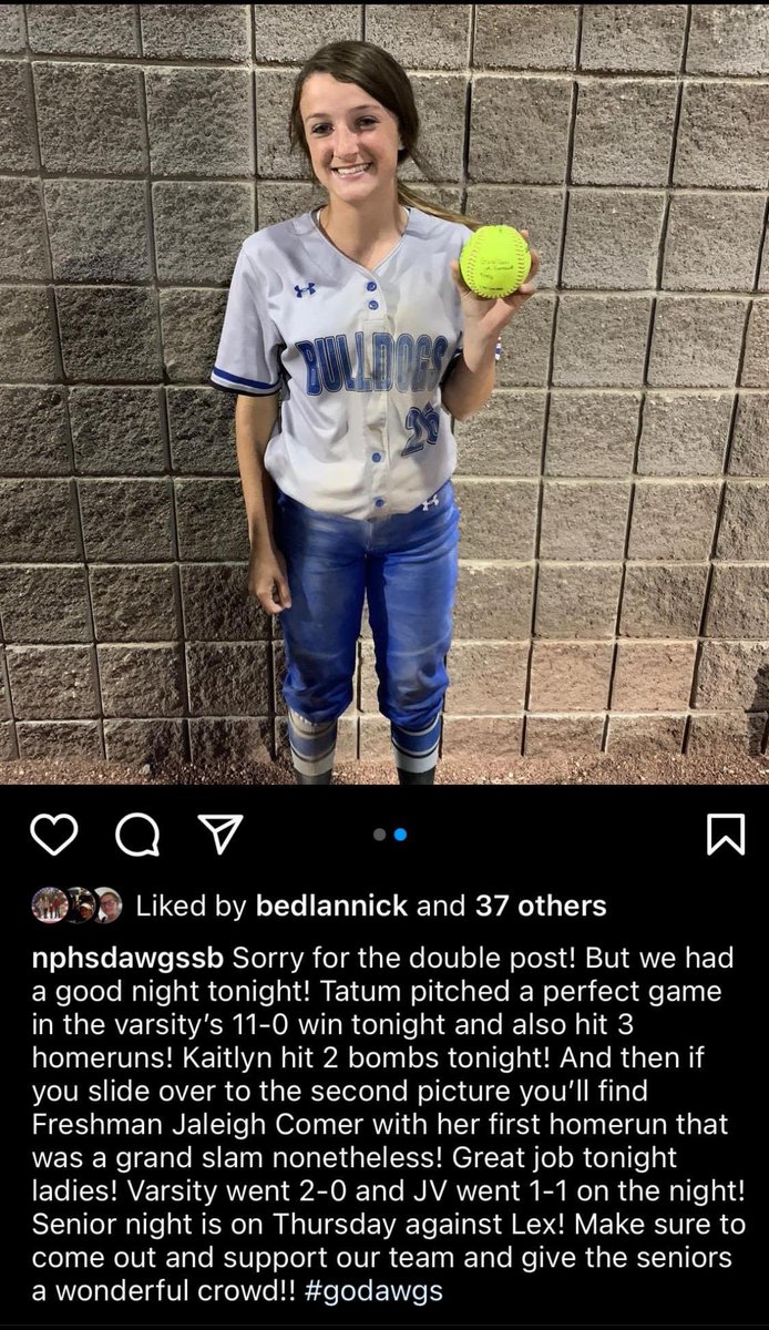 First high school home run and just happened to be a Grand Slam 💙🥎