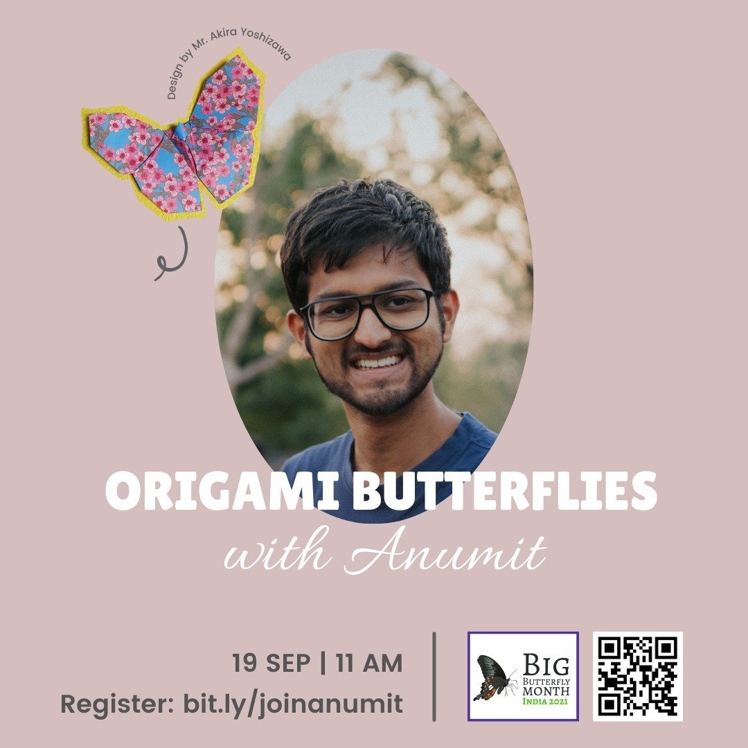 September is Big Butterfly Month!

Join Anumit for an Origami Workshop and create beautiful paper butterflies based on a design by Mr. Akira Yoshizawa!

19 September 2021, Sunday at 11 AM.
Open to all.
Register: bit.ly/joinanumit

#bigbutterlymonth #bbminida