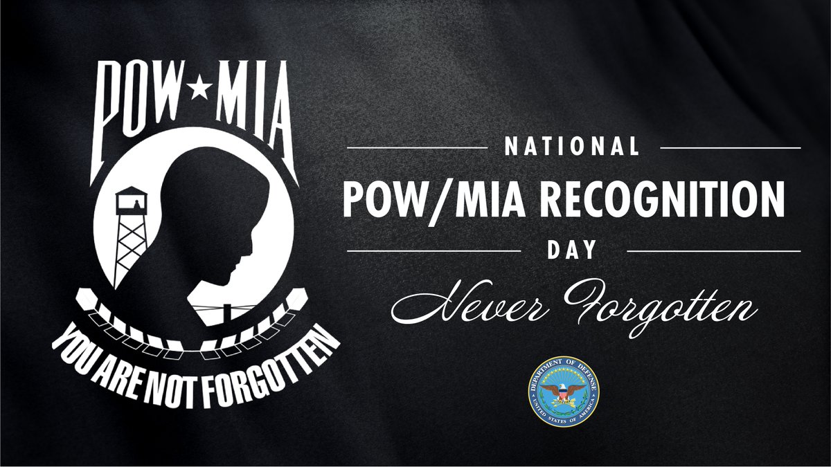 Our nation has made a promise to leave no service member behind. Today is a reminder of that commitment. It is a time for us to honor and remember Americans who were prisoners of war and to remember those who have yet to return home. #POWMIARecognitionDay #HonorThem