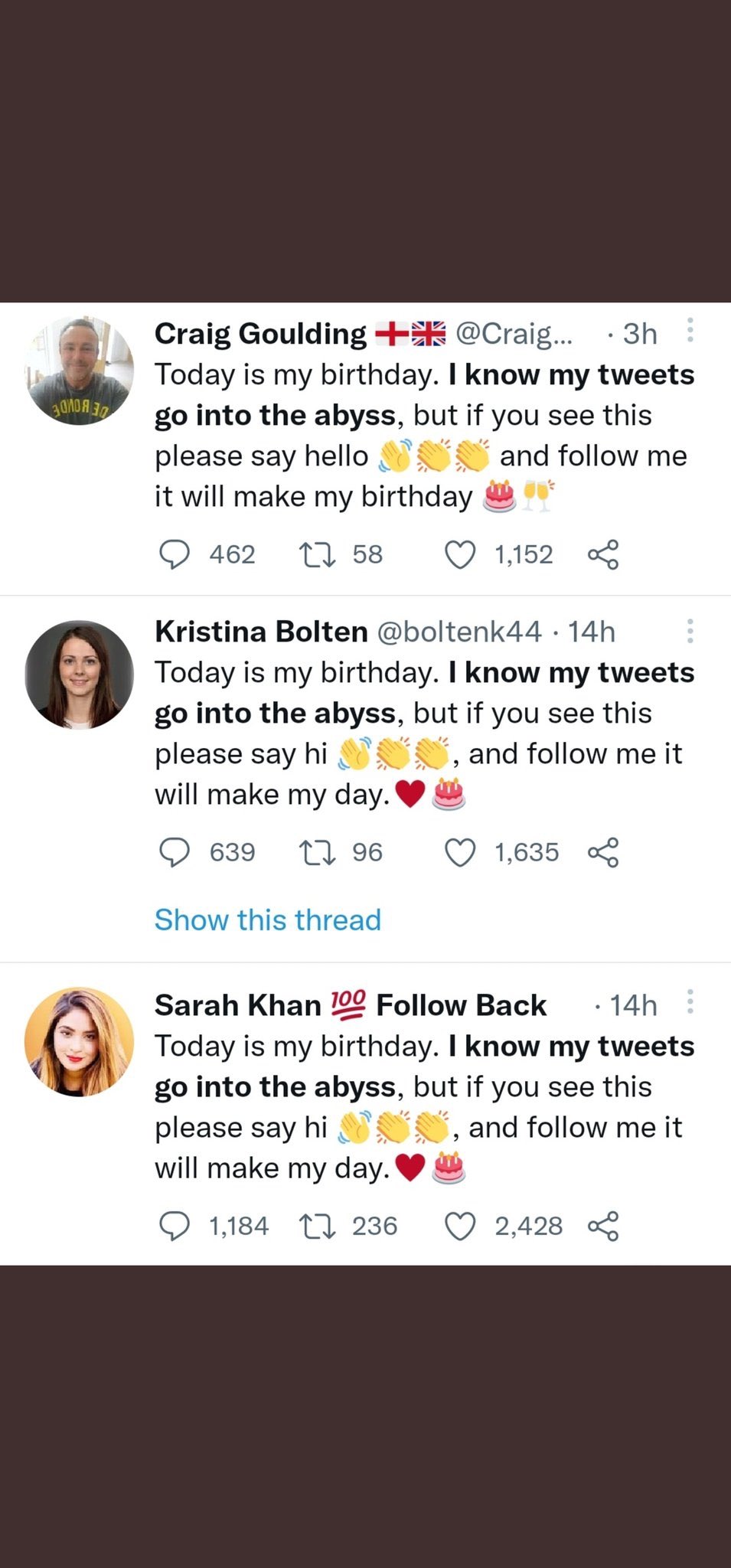  Happy Birthday to you and your siblings. . 